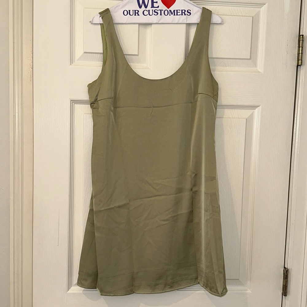 Greeen silk dress by SHEIN